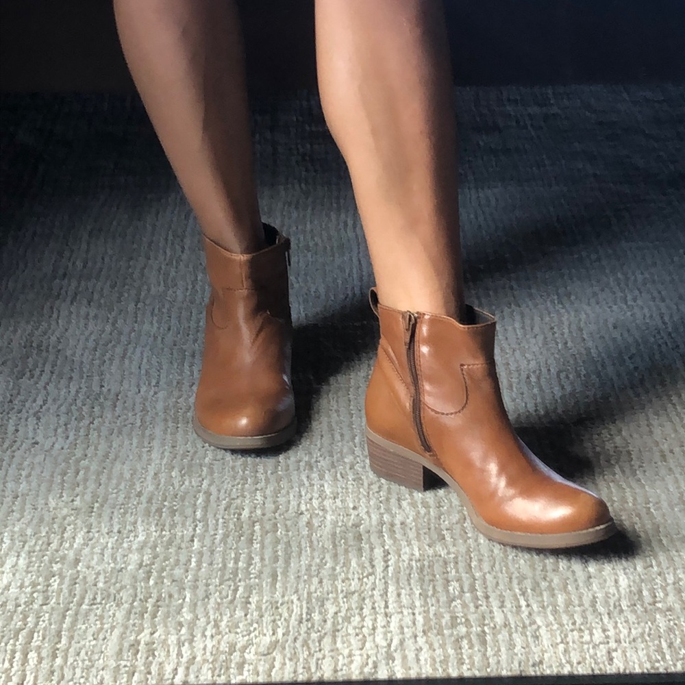Tan Soft Leather Booties